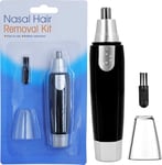 Ear and Nasal Hair Trimmer Battery Operated - Nose Hair Remover for Men & Women, Painless Eyebrow & Facial Hair Trimmer, Men and Women Grooming Kit, Ear Hair Remover