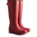 Hunter Womens Original Tall Back Adjustable Patterned Wellingtons - Red - Size UK 5