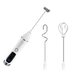 Handheld Milk Frother for Coffee, Rechargeable Drink Mixer with 3 Heads 32918