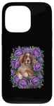 iPhone 13 Pro Cartoon Irish Setter dog with roses Case