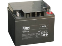 Fiamm blyackumulator 12v/42Ah. för larm och backup med pol Flagga Ø 5,5mm (Plattjärn med hål igenom) - (LxWxH) 197x165x170mm