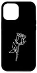 Coque pour iPhone 12 Pro Max Rose Fleur Abstraite Dessin Minimaliste one Line Art