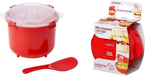 Sistema Microwave Rice & Egg Cooker | 2.6 L | Dishwasher Safe| 271 ML - Red