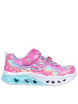 Skechers Flutter Heart Lights Groovy Swirl Lighted Trainer, Pink, Size 12.5 Younger