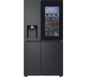 LG InstaView GSXE90EVDD American-Style Smart Fridge Freezer - Essence Black Steel, Silver/Grey,Black