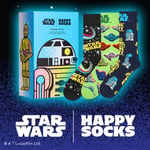 Happy socks Strumpor 3P Star Wars C-3PO And R2-D2 Gift Box Svart mönstrad bomull Strl 36/40