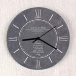 Personalised Moments Kitchen Slate Clock Wedding New Home, Newly Wed Gift