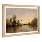 Big Box Art Framed Print of Charles-Francois Daubigny Banks of The River Seine Design | Wall Art Picture| Home Decor for Kitchen, Living Room, Bedroom, Office, Oak, A2 / 24.5x18 Inch / 62x45cm