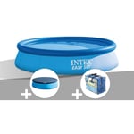 Intex - Kit piscine autoportée Easy Set 3,05 x 0,76 m (avec filtration) + Bâche à bulles + Bâche de protection