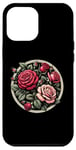 Coque pour iPhone 12 Pro Max Rose florale botanique, style bohème minimaliste, roses d'amour