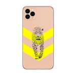 Coque Iphone 12 MINI leopard chevron jaune