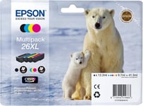 Epson 26XL Polar Bear High Yield Genuine Multipack, XL Capacity 