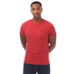 Superdry Mens Vintage Logo Embroidered T-Shirt in Red material_cotton - Size Small