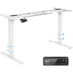 Bureau Assis Debout Electrique Cadre de Bureau Réglable à 3 Colonnes 2 Moteur Blanc