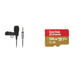 RØDE SmartLav+ Smartphone Lavalier Microphone with TRRS Connector for Broadcast, Filmmaking & SanDisk 128GB Extreme microSDXC card + SD adapter + RescuePRO Deluxe, up to 190MB/s