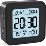 Alarm Clock Bedside Battery Powered LCD Digital Clock with Date & Day, Snooze, T