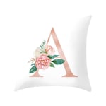 jieGorge Letter Pillow Alphabet Cushion Cover for Sofa Home Decoration Flower Pillowcase, Pillow Case for Easter Day (A)