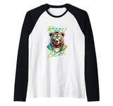 Rizzly Bear funny Gen Alpha viral influencer slang Raglan Baseball Tee