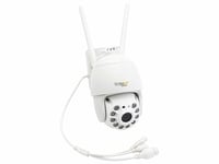 Technaxx 3MP WiFi PT Caméra Dome TX-192 - Caméra de sécurité extérieure FullHD WiFi avec APP - Détection de Mouvement, Fonction d'alarme, étanche IP66, Vision Nocturne, Audio bidirectionnel