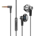 OLAF 3.5mm Plug Écouteurs Filaire Casque Mains Libres Sport Écouteur Avec Câble Écouteurs Filaire Casque Pour Samsung Xiaomi Huawei-Gris-T115