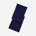 Cable-Knit Wool-Blend Scarf - Classic Navy