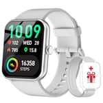 Baolubao Smart Watch for Men Women Answer/Make Call, 1.85" Fitness Watch with SpO2 Heart Rate,Sleep Monitor,Step Counter,130+ Sports Modes/IP68 Waterproof Activity Trackers for iPhone Android,Grey