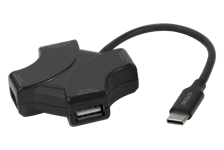 DELTACO – USB-C hub, 4x USB-A 480 Mbps, black (USBC-HUB205)