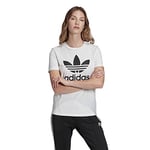 Adidas Women's TREFOIL TEE T-Shirt, White/Black, 8 UK