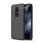 Nokia 6.1 Plus (X6) Leather Texture Case Black