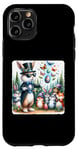 Coque pour iPhone 11 Pro Lapin de Pâques exécutant un spectacle magique pour animaux de la forêt