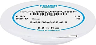 Felder Löttechnik ISO-Core Ultra Clear SAC305 Étain à souder bobine Sn96,5Ag3Cu0,5 0.5 mm