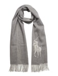 Big Pony Fringe Wool-Blend Scarf Accessories Scarves Winter Scarves Grey Polo Ralph Lauren