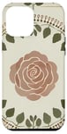 Coque pour iPhone 12 Pro Max Rose florale botanique style bohème, roses d'amour