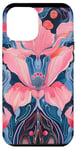 Coque pour iPhone 12 Pro Max Rose Art Déco Paisley & Island Flower Girl Motif Bleu