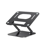 JOIOT Support Ordinateur Portable Réglable, Refroidissement Support PC Pliable en Aluminium, Support Ventilé Double Axe de Rotation, Conception Ergonomique Support Compatible avec Laptop 10"-16"(Noir)