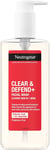 Neutrogena Clear & Defend+ Face Wash 200ml Purifying Facial Wash for Acne-Prone