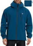 BALEAF Veste d'équitation pour homme Imperméable respirant 10000 mm H2O Manteau imperméable extérieur Veste de course coupe - vent Bleu profond S