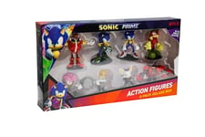 BANDAI Sonic Prime Collectible Figures 8 Pack Set | 8 x 7.5cm Sonic The Hedgehog Models Based On The Sonic Prime Netflix TV Show | Sonic Toys Make Great Gaming Merchandise for Adults and Kids