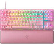 Huntsman V2 (Switches Rouges) - Clavier Gamer Optique pratiquement Sans Latence (Switches Optiques Linéaires et Silencieux, Touches en PBT Doubleshot, Repose-Poignet) Clavier US | Rose.[V1665]