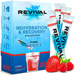 Revival Rapid Rehydration Electrolytes Powder - High Strength Vitamin C, B1, B3, B5, B12 Supplement Sachet Drink, Effervescent Electrolyte Hydration Tablets - 6 Pack Summer Fruits