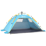 Outsunny 2 Man Pop-up Beach Tent Sun Shelter with UV Protection, Windows & Doors