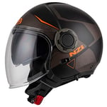 Casco ABIERTO Jet Modelo RINGWAY Duo XTRAINER Casque de Moto Noir/Orange