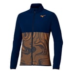 Mizuno Charge Printed Veste De Survêtement Hommes - Bleu Foncé , Orange