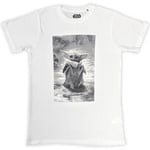 Star Wars Unisex T-Shirt: The Mandalorian Grogu B&W (X-Large)