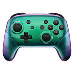 eXtremeRate Coque Customisé pour Nintendo Switch Pro Manette, Coques Shell Avant Arrière Poignées Grips pour Manette Switch Pro Coque de Replacement Caméléon Violet Vert