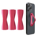 Set of 3x Smartphone Phone Finger Straps Grips - Metallic Pink Metallic Pink 