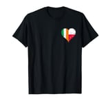 Polish Irish A Small Vintage Flag in Heart of Poland Ireland T-Shirt