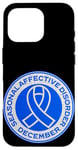 iPhone 16 Pro Seasonal Affective Disorder Awareness December Blue Ribbon Case