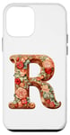 Coque pour iPhone 12 mini Monogrammed Christmas Floral Initial R Gingerbread Letter R