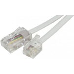 Câble de téléphone RJ45 RJ11 15m blanc - Connecteur RJ-45 mâle - Connecteur RJ-11 mâle